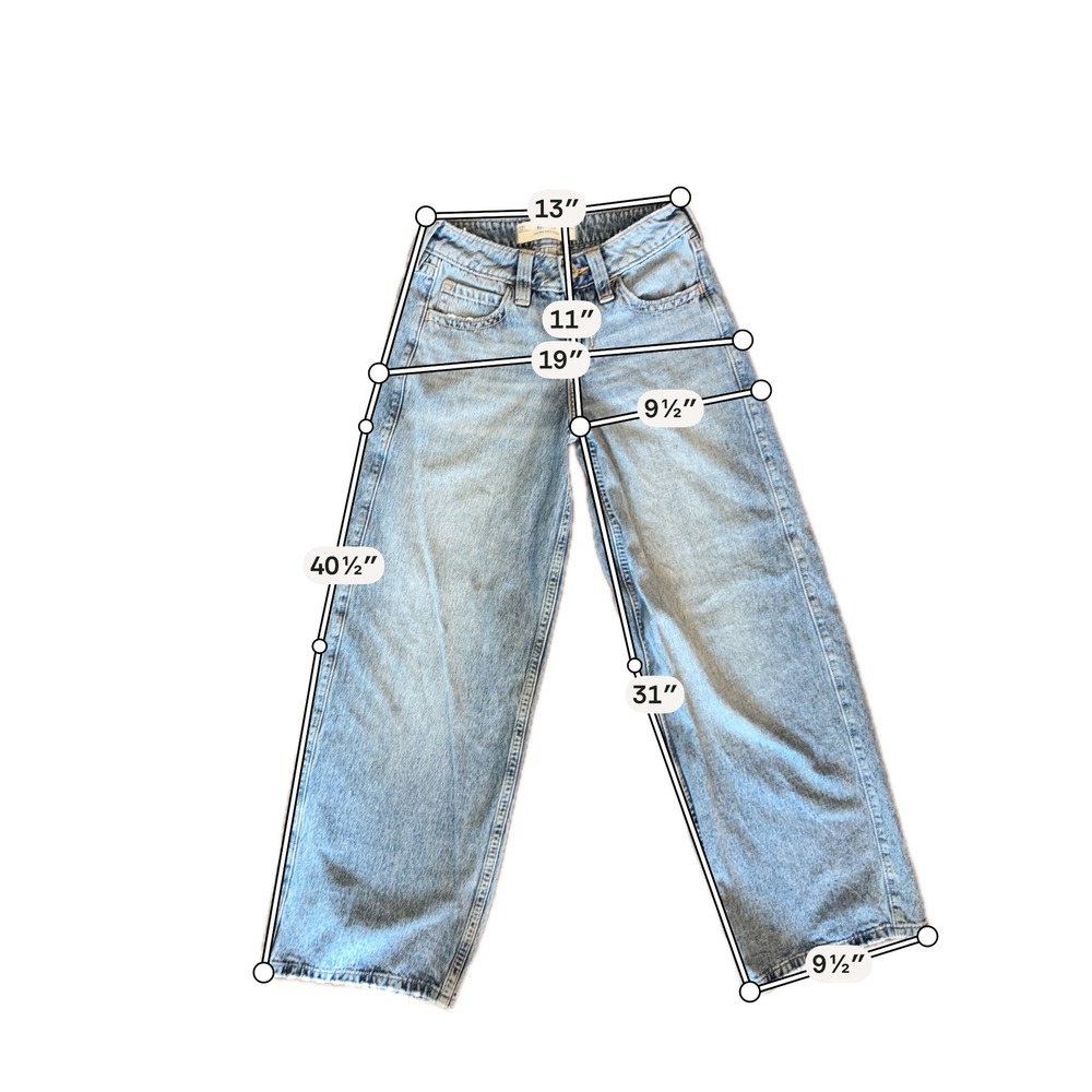 Hollister Low-Rise Super Baggy Jeans Light Wash Wide Leg Denim W23 000R Regular - Picture 4 of 9